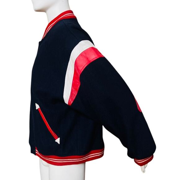 Mac Douglas Vintage Bomber Wool and Leather Jacket Size XXL Snaps Closure - Picture 3 of 11